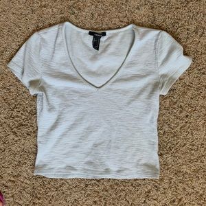 mint blue v neck top